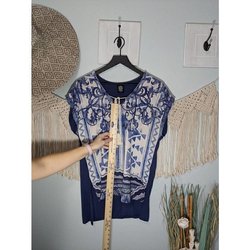 Bobeau Blue Aztec Tunic Top - Picture 7 of 16